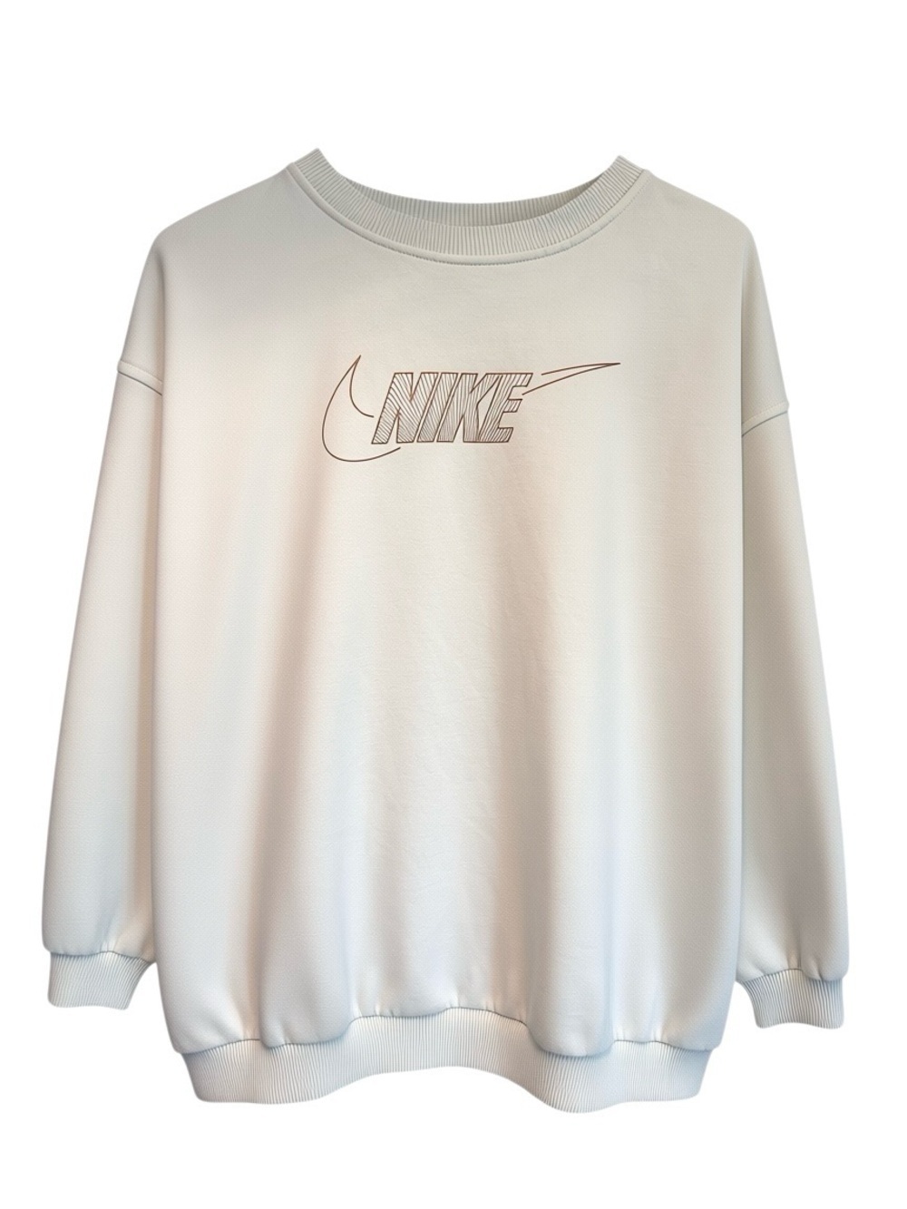 Nike Women’s Large Cream Crewneck Sweatshirt Fall/Winter Near New Condition